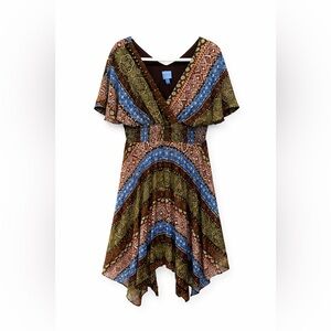 This Boho Handkerchief Hem Dress is Flowy Fun For Curvy Girls and Festival Ready